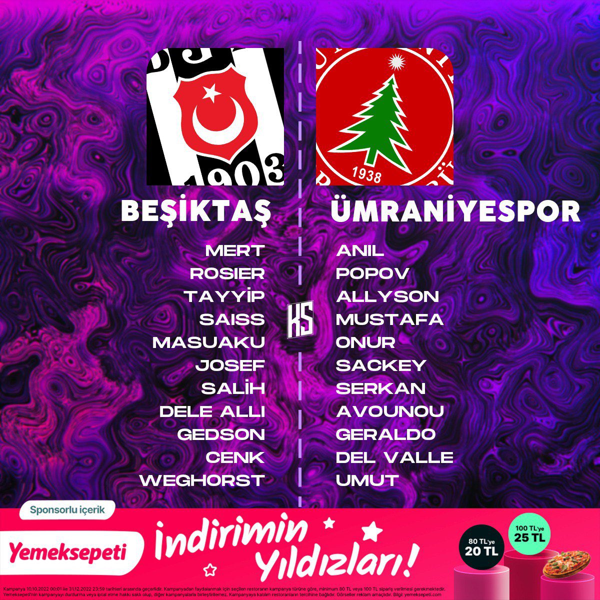 🔥 İLK 11 ⚫️ Beşiktaş - Ümraniyespor 🔴 💭 Sizce maç nasıl sonuçlanır❓