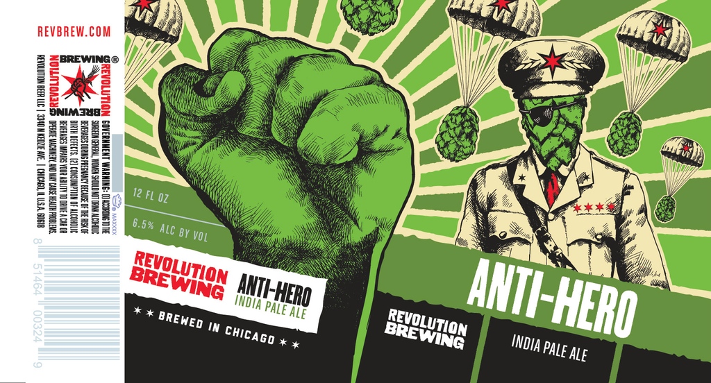RevBrewChicago's tweet photo. For the very end of Anti-Hero's 10-year anniversary month, we present the evolution of the character. 

Check out the official history of Anti-Hero, and thanks for a decade of the #1 IPA in Illinois: https://t.co/t0tlvUND7M https://t.co/o4D3ROObft