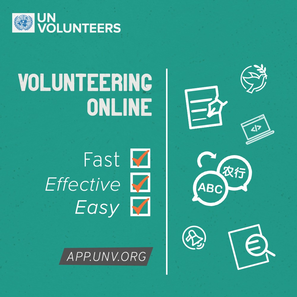 Whatever you do, wherever you are, you can join thousands of #Online #Volunteers supporting non-profit organizations 🌎🌍🌏 🔗Go to app.unv.org 💻Filter by Online #Volunteering opps. 📑Find an interesting opportunity ✍️And apply!