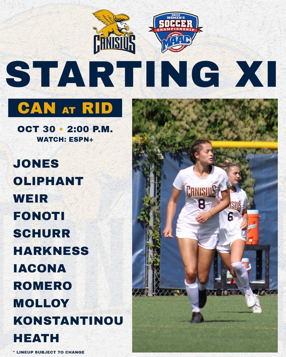 Today's #Griffs Quarterfinal Starting XI at Rider: