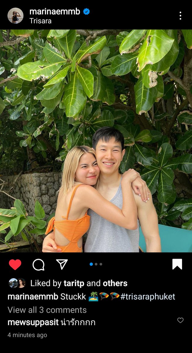NingLoveMYTY's tweet photo. เมื่อเกรซ(มารีน่า)ลงรูปคู่แฟน นที(มิว)ก็เข้ามาแซวเลยจ้าาา 🥰🥰 เรือ #นทีเกรซ แล่นมั้ยยย รอดูซีรี่ย์ไม่ไหวแล้วววว #MewSuppasit #TaritP #NaimTaritPuvanuttai #คนน่ารักของมารีน่า #MarinaSadanunBalenciaga https://t.co/uEAcUUzws9