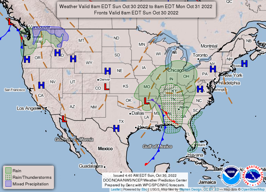 Showers and thunderstorms will be possible across parts of the Deep and