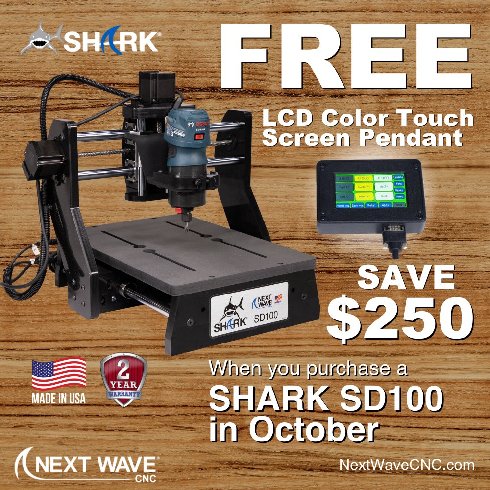 nextwavecnc's tweet image. Get a free LCD Color Touch Screen Pendant when you buy an SD100 this month! 🤩 ow.ly/QXcH50KWjfN