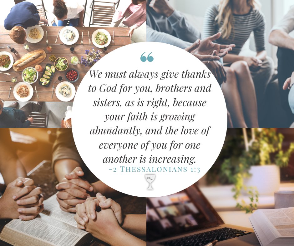 "We must always give thanks to God for you, brothers and sisters, as is right, because your faith is growing abundantly, and the love of everyone of you for one another is increasing." -2 Thessalonians 1:3

#ccdoc