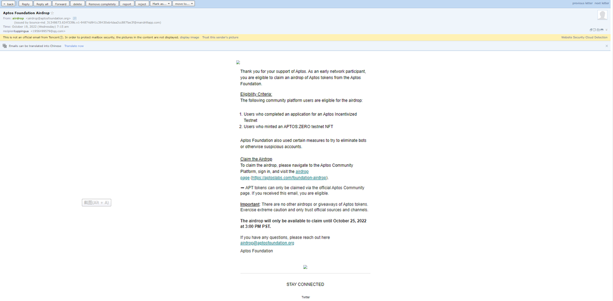 junzhou06379747's tweet photo. @Aptos_Network airdrops error！
Hi sir i has minted Aptos zeroNFT and get airdrops mail but im not receive airdrops my Discord:zhoujun233#4777 my email:1956499579@qq.com my Martian Aptos Wallet: 0x8517b19f1d0ec1fefc44a84c631531e2c19f11ef2dc0e0f361ff17fffa14489f thanks https://t.co/omQXbxgR4I