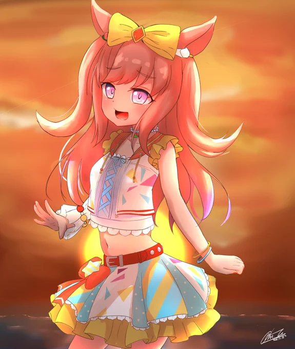 #イラストを4枚貼ると秋風に乗って絵柄を好いてくれる人の元へ届くらしい #ウマ娘 とどけー! 