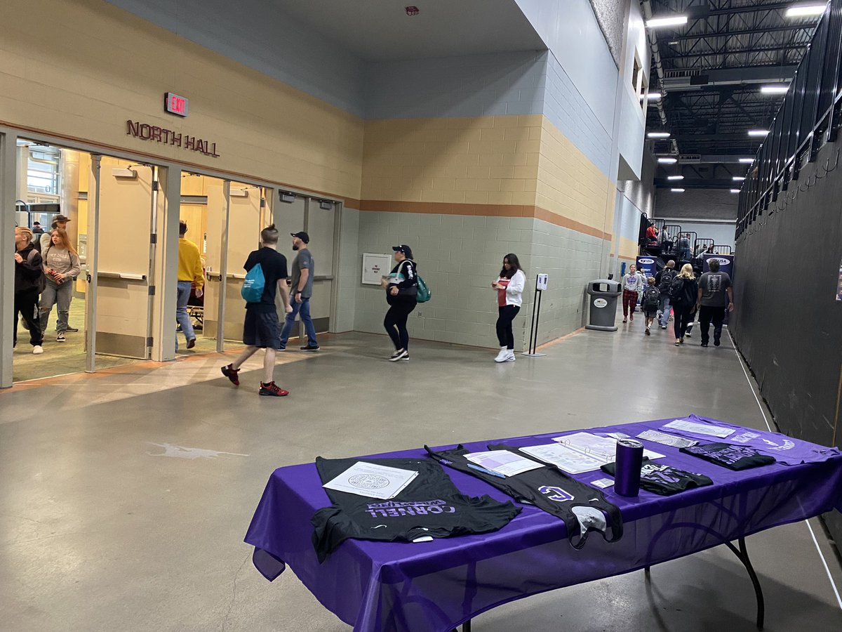 Hard to miss us today!  Set up by the main entrance. If you do t see me at the table look for a purple shirt by the mats. 😉