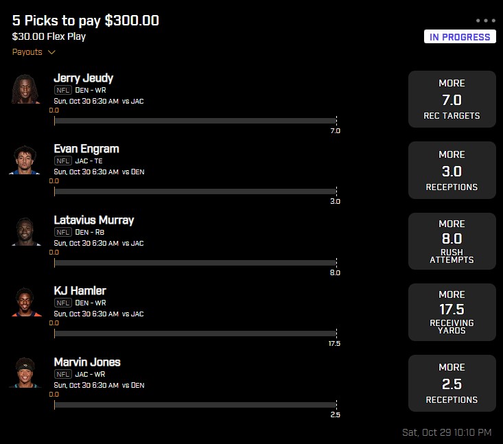 Brian_Twining's tweet photo. Let's start #NFL Sunday with a π₯ @PrizePicks
- Jeudy: 3+ tar in 3 straight gms
- I expect Engram & Jones to be active early
- Hamler: projected at 29+ @4for4football
- Lat will see more touches w/ Boone on IR.
#PrizePicksNFL #Betsperts
Tail entryπ
https://t.co/hxTYUxb1gy https://t.co/idmbdhCghg