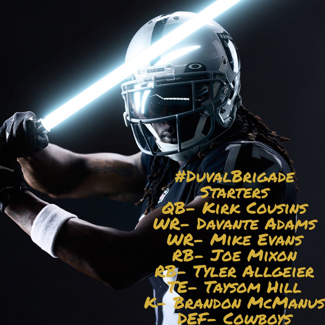 DuvalBrigade's tweet photo. May the Force be with Duval!
Your Week 8 Starters for our matchup with the Wolfpack https://t.co/NPPTEEKuDh