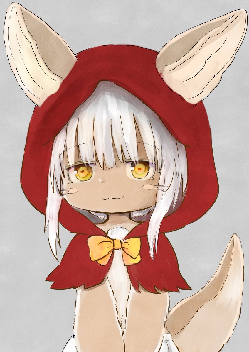 nanachi (made in abyss) furry 1other animal ears white hair tail solo hood  illustration images