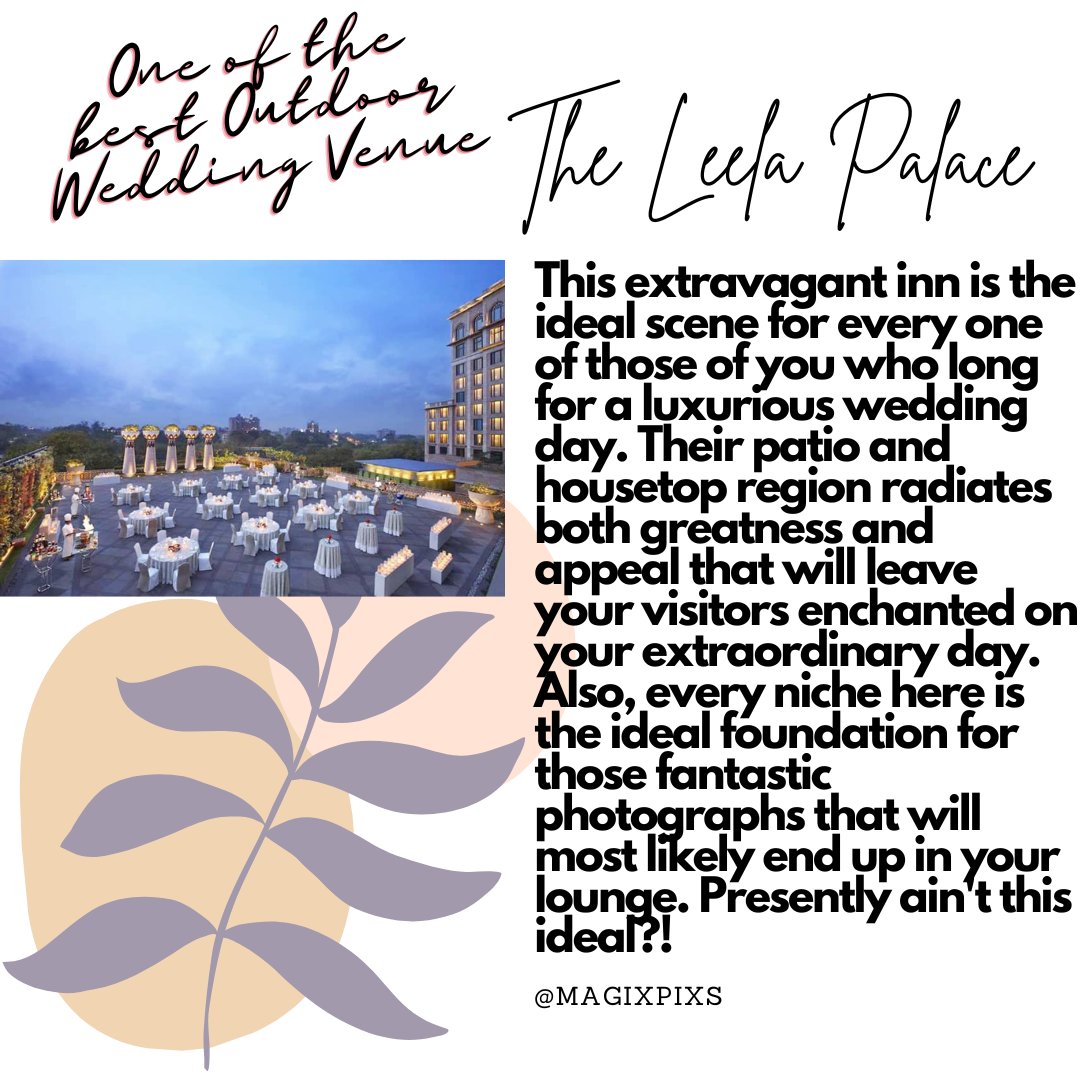 MagixPixs's tweet photo. One of the best Outdoor Wedding Venue.
#magixpixs #infographydesign #knowledgement #hotelinfo #knowledgeplace #infography #delhihotels #theleelapalace #weddingvenueideas #bestvenue #bestweddingvenue #wedding #venue #weddingvenue #likeforlikes #followforfollowback #explore #insta https://t.co/q7150j6hKs
