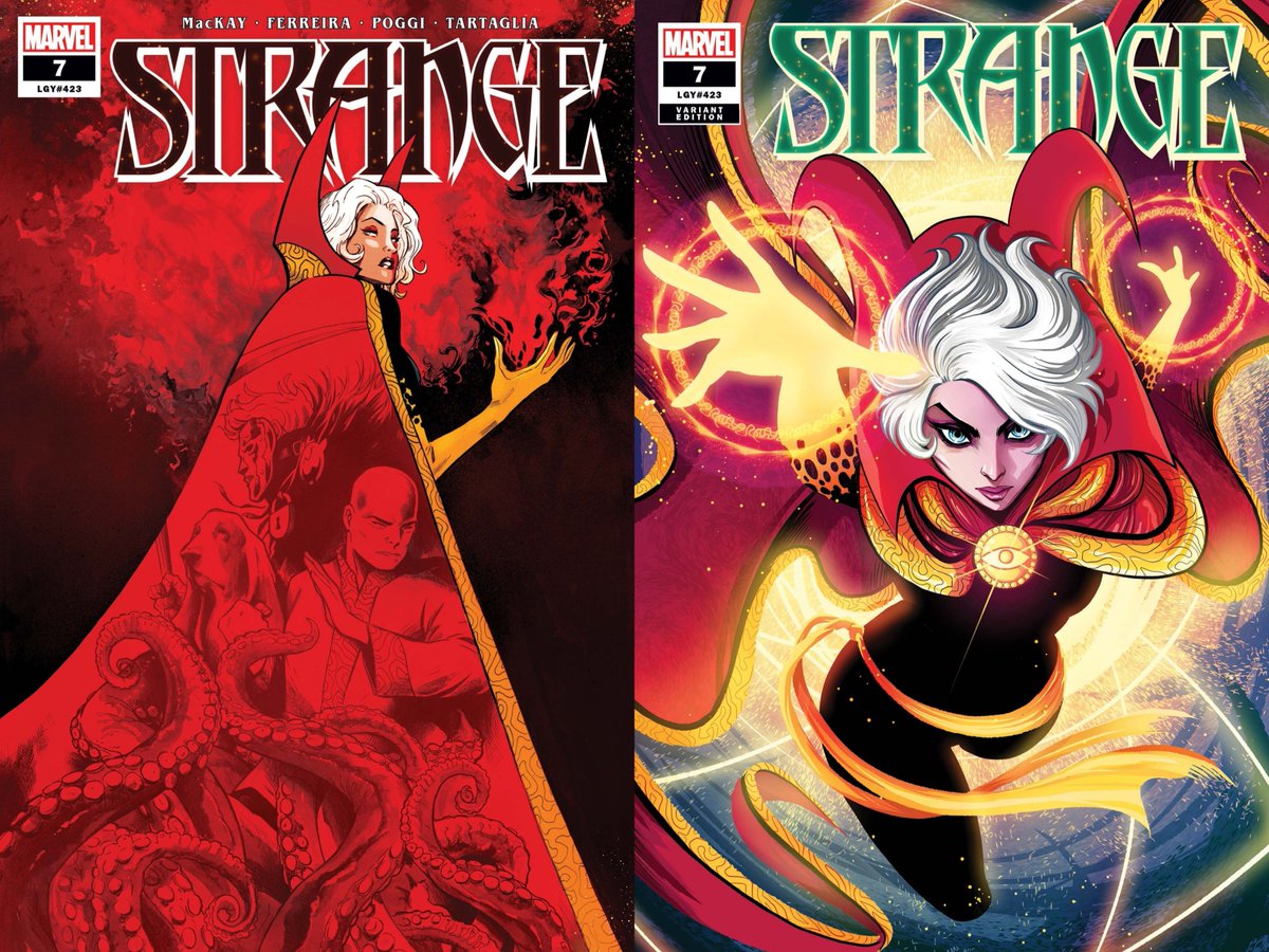 DrStrangeUpdate's tweet photo. 📖 | STRANGE #7 by @jedmackay and @marc_ferreira is out now! 

The issue follows the Sorcerer Supreme Clea as she races to find and join the Harvestman, Death’s Sorcerer Surpreme, after finally uncovering his true identity. https://t.co/RAwki3pbAH