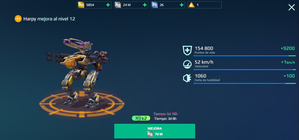 Snap_Aleado's tweet image. A un solo paso de alcanzar el MK1 de harppy 🤩  #warrobotsgame

Comenten me cual es su robot favorito y que lvl lo tienen.

Saludos mi gente.