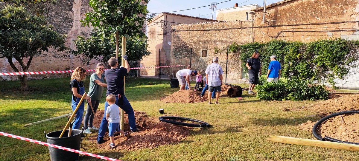 ajuntpalma's tweet photo. 🙌Gràcies als veïns, veïnes, entitats veïnals de La Vileta i Nova Son Roca per participar avui a la sembra de 18 arbres (tarongers amargs i delònix) al parc de Son Puig de Dalt. 

🌱Prop de 100 persones han contribuït a aportar més ombres i verd al parc 

#Objectiu10Mil https://t.co/AEaXTeFJ0K