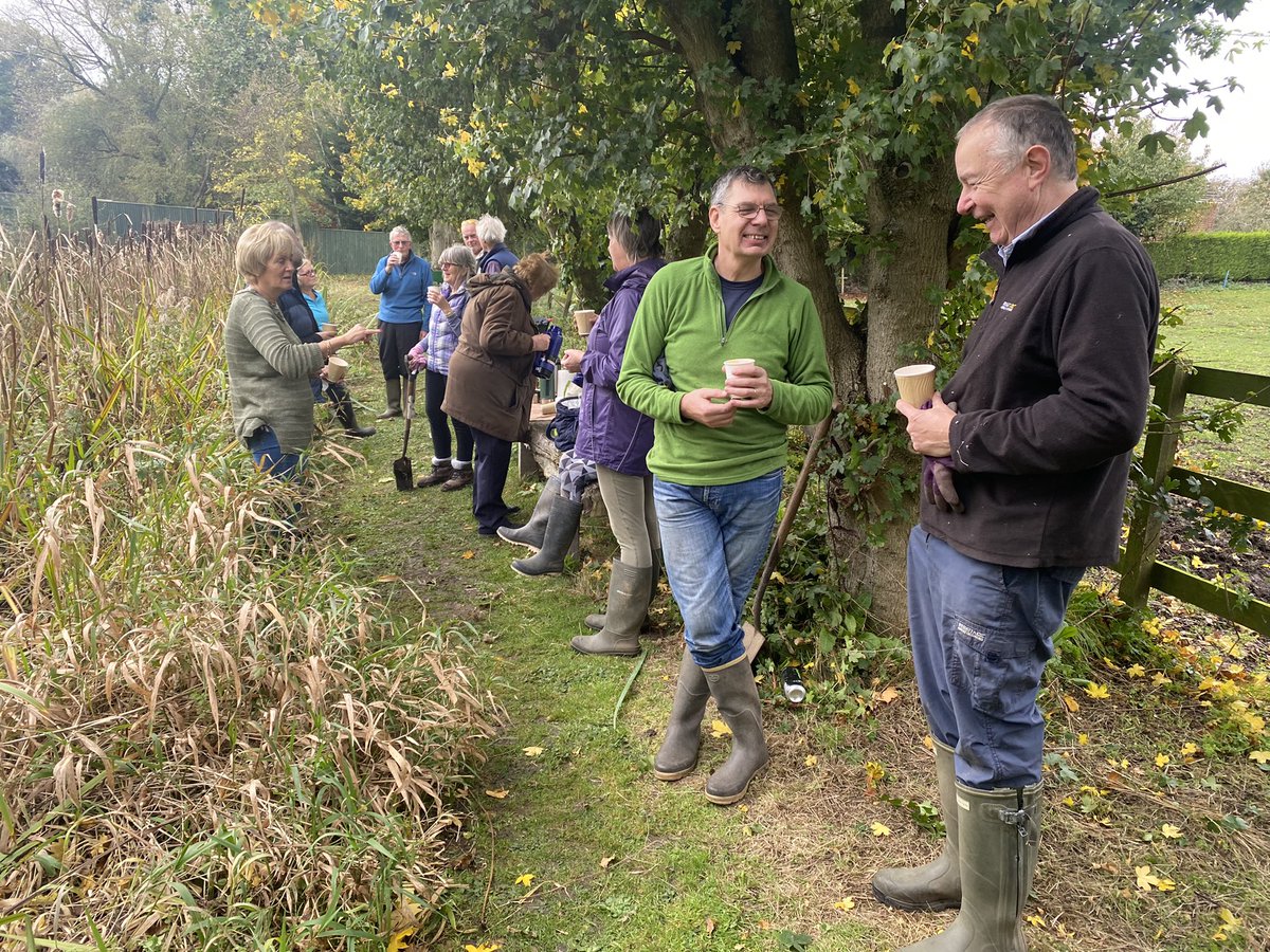 Well done #Irby #Groundforce - a great morning’s work at our #community #pond &amp; well-earned soup break 🐸
