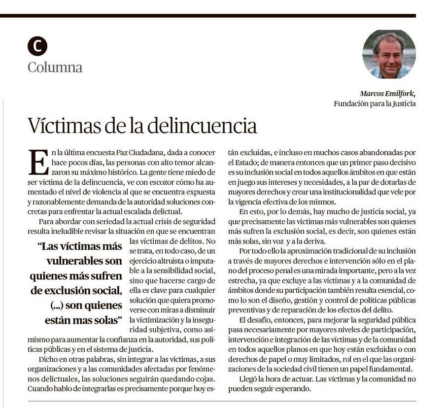 fparalajusticia's tweet photo. “Sin integrar a las víctimas, a sus organizaciones y a las comunidades afectadas por fenómenos delictuales, las soluciones seguirán quedando cojas”. @EmilforkMarcos, director ejecutivo de https://t.co/A8BZX6d4wS https://t.co/xf9xj770vA