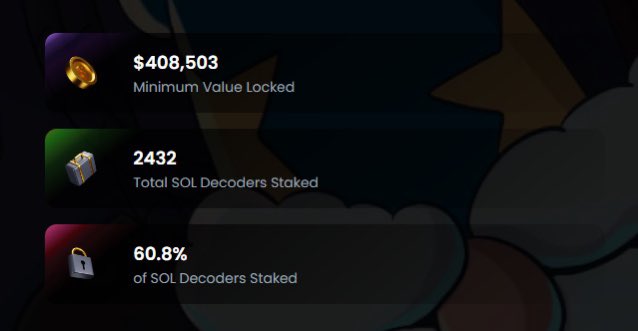 SOL_Decoder's tweet photo. More and more are getting staked every day!

Grab yourself a decoder and get yourself some of that sweet Communi3 IDO!

Each decoder will be able to stake a total of 5000 SCI tokens! https://t.co/EK1dtejGjH