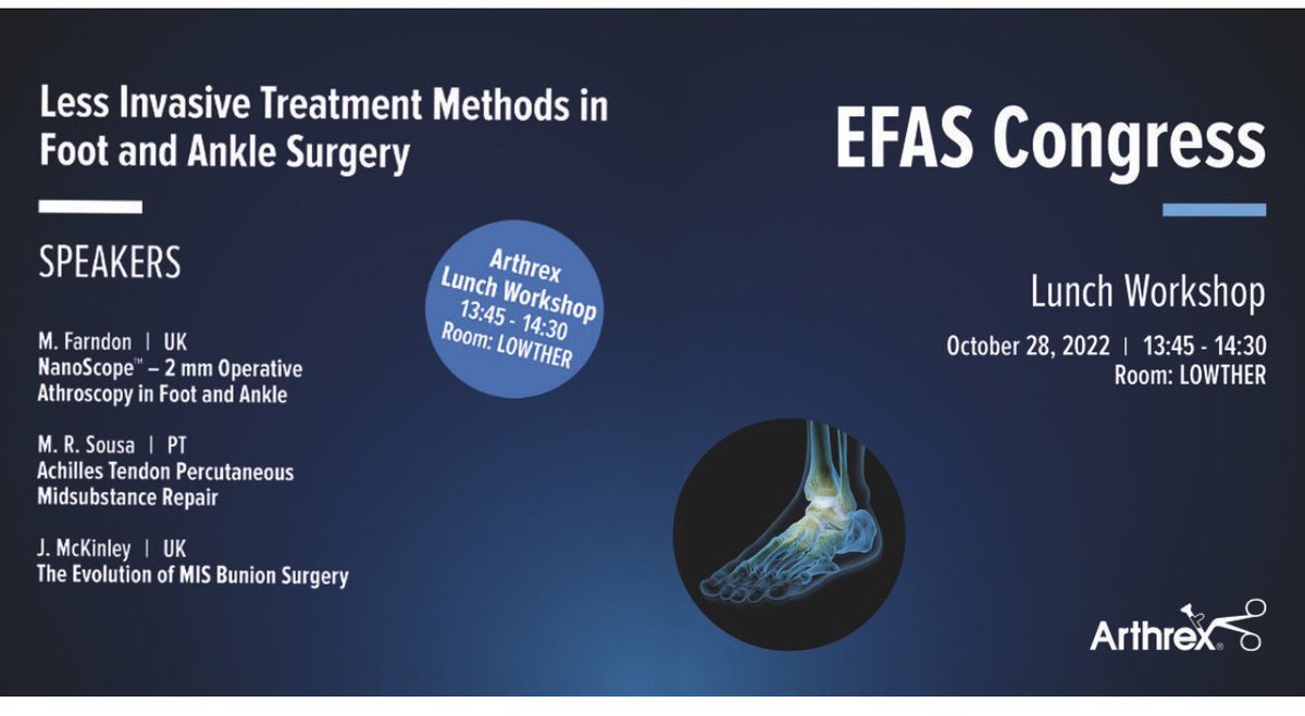 Yorkshire F&A Clinic @feet2knees (@yorfac) on Twitter photo Talking about #MIS <a href="/EFASnews/">European Foot & Ankle Society</a> in Edinburgh this week <a href="/ArthrexUK/">ArthrexUK</a> <a href="/ArthrexMedEd/">Arthrex MedEd</a> with <a href="/mckinleyankle/">John McKinley</a> and Manuel Sousa.
#nanoscope can be a very useful tool in our arthroscopic armamentarium. Talking about #MIS <a href="/EFASnews/">European Foot & Ankle Society</a> in Edinburgh this week <a href="/ArthrexUK/">ArthrexUK</a> <a href="/ArthrexMedEd/">Arthrex MedEd</a> with <a href="/mckinleyankle/">John McKinley</a> and Manuel Sousa.
#nanoscope can be a very useful tool in our arthroscopic armamentarium.