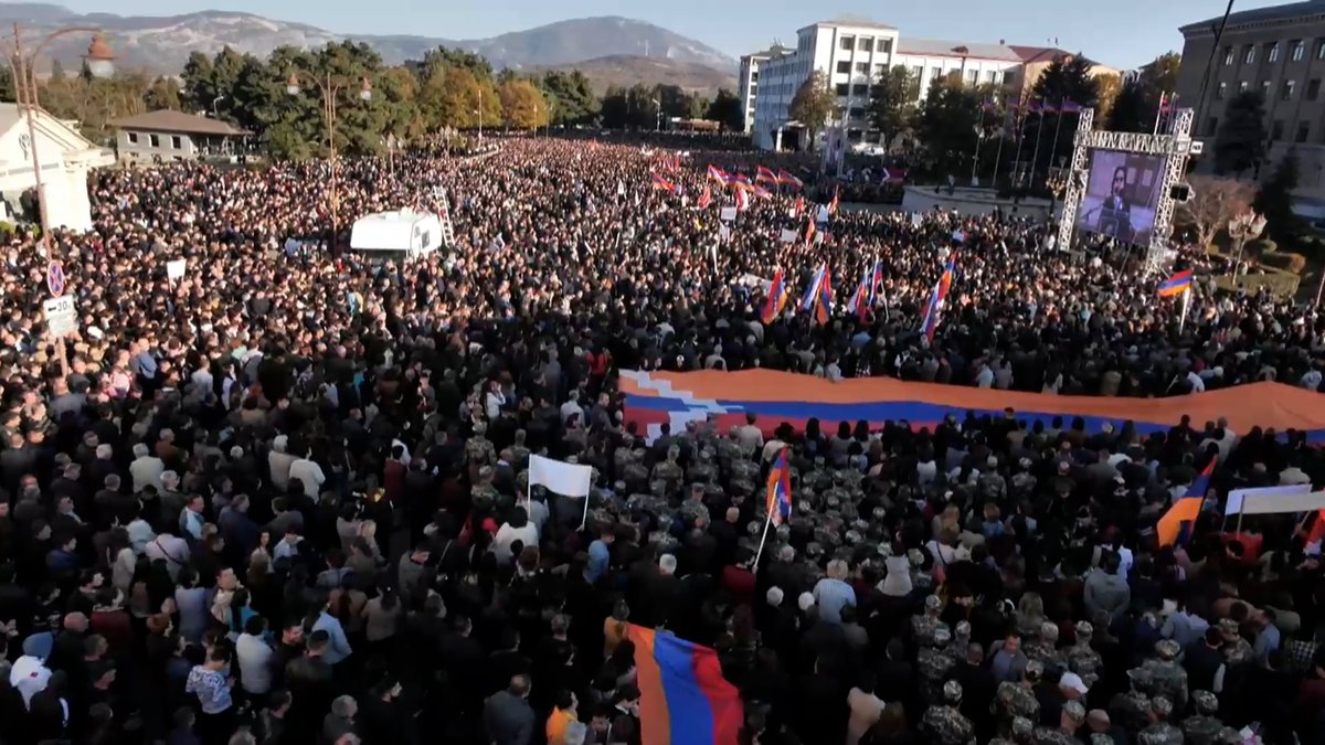 Artak_Beglaryan's tweet photo. Over 40,000 people (33% of the entire population) from Stepanakert &amp; Artsakh regions participated in today's rally for our future.
Our right to self-determination is not a topic of compromises.
We have the right to live independently &amp; safely in our homeland. https://t.co/RKLk6I4OX8