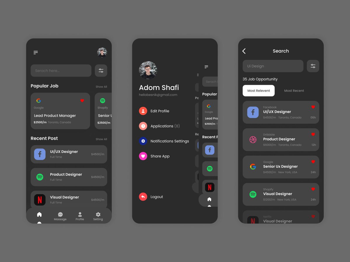 skshihablislam's tweet photo. This is the result of my exploration design of Job finder. job finder is a platform where you can find jobs according to the skills and fields you want. Jobsqy also offers many job categories for you to explore. https://t.co/WLIemb5ePr