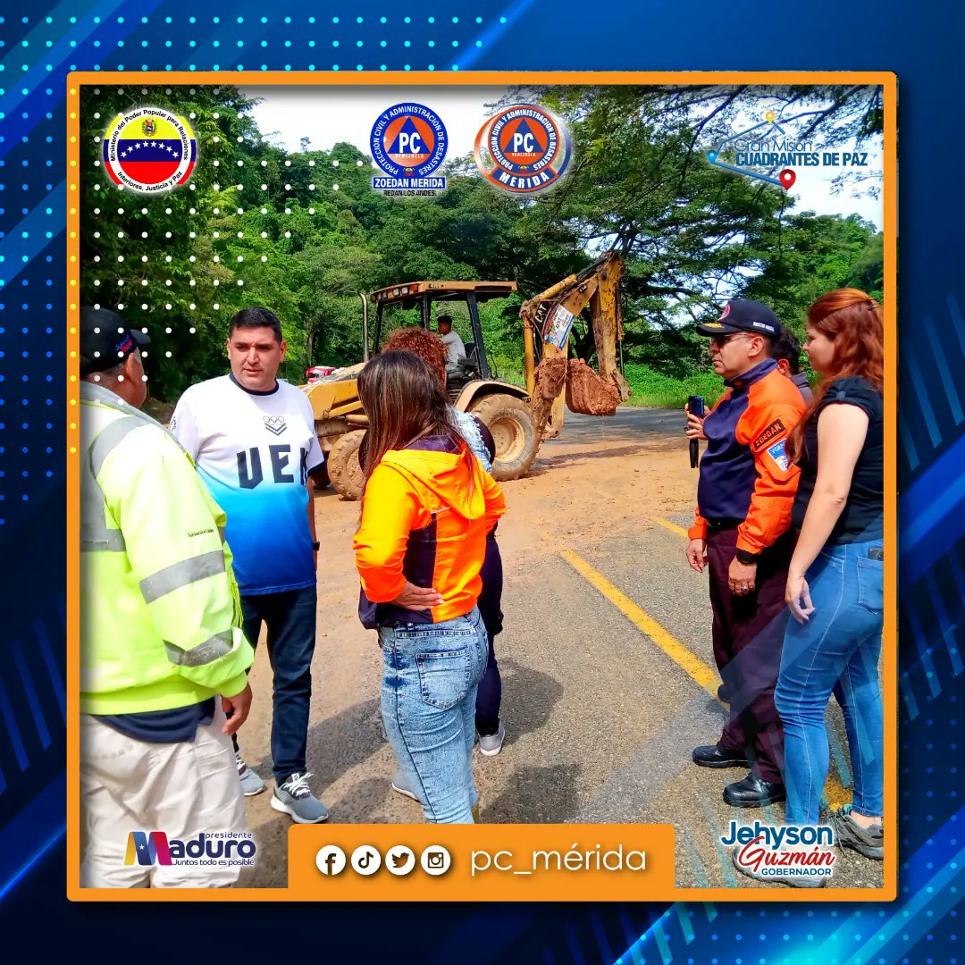 PC_MERIDA's tweet photo. Este sábado 28 de OCT nuestro  C/Gral Lcdo @Luisdolfolobosivoli acompañamiento al Gobernador Lcdo @jehysonguzman durante la Inspección en el puente y quebrada La Madrid, en el municipio Caracciolo Parra Olmedo. https://t.co/4Xbwd4vgjv