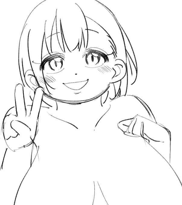 もう一枚!
可愛くて、優しい表情の娘描くの楽しい。 