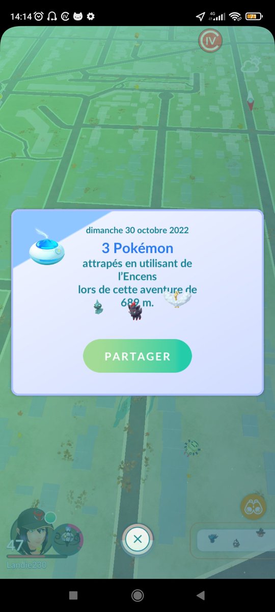 Landie230's tweet photo. The daily incense was quite nice today 🤣
First time I have a double �� in the incense. Too bad I didn't found a Galarian Bird, maybe I'd have caught it this time.

#PokemonGO https://t.co/3fpgJ8mfiF