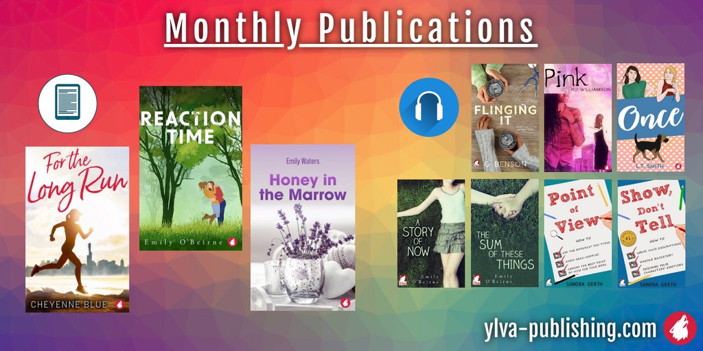 For those who missed it, here is a summary of all the lesbian books we published this month: Reaction Time by Emily O'Beirne, Honey in the Marrow by Emily Waters, For The Long Run by Cheyenne Blue. Plus various audiobooks! ylva-publishing.com #lesbianbooks #lesbianfiction