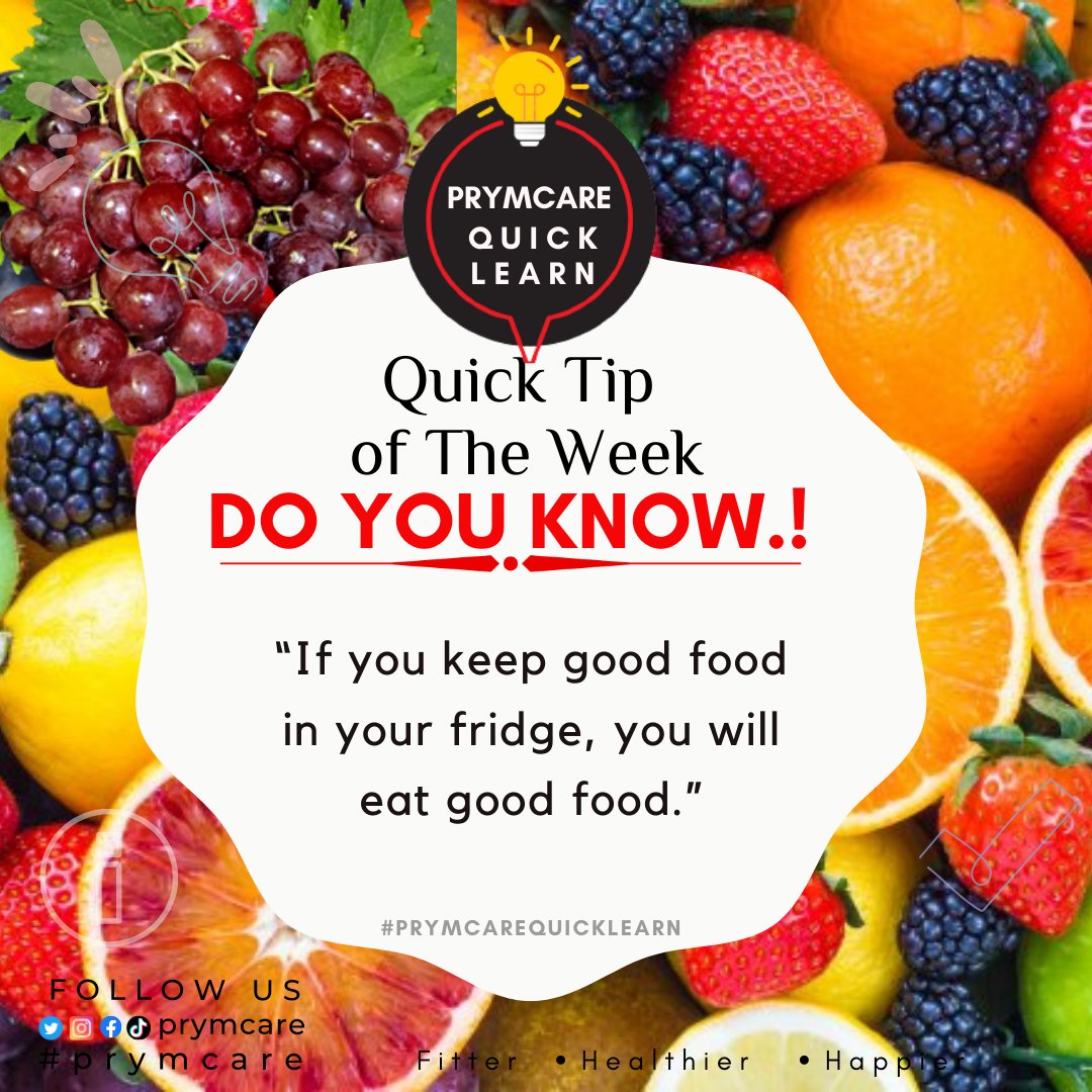 prymcare's tweet photo. Prymcare Quick Learn
Let’s keep some healthy foods in the fridge today
Topic: Healthy Living
Fitter ⚪️ Healthier ⚪️Happier
#prymcare #prymcaretips #prymcarequicklearn #prymcarehealthtips #healthy #healthyfood #healthylifestyle #healthychoices #HealthyEating #healthyliving https://t.co/cHJgaYGBgR
