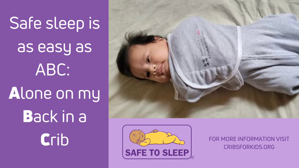 TMHealthSystem's tweet photo. Learning about SIDS and safe sleep for babies is important for all caregivers, not just parents. Simple actions can make a big difference. Remember, #SafeSleep is as easy as ABC: Alone on my Back in a Crib.
#SIDSAwarenessMonth #BackisBest #TMMCSafe @CribsForKids https://t.co/jAA1mVGR6X