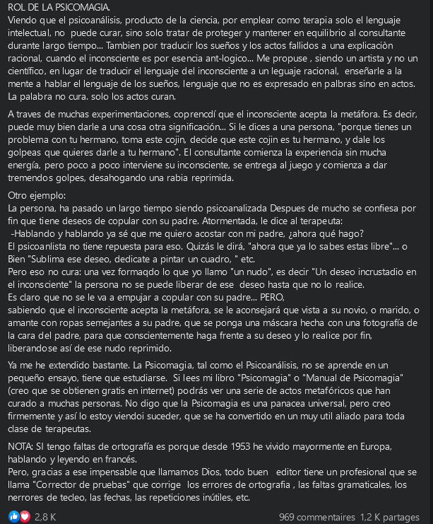 jchernandezjazz's tweet photo. @LEYANTISECTAS Lo peor es que Jodorowski, el "maestro" (guru ? ) se justifico en Facebook en el 2016 . 969 comentarios... Entre ellos, muchos adeptos #cacaomental #incesto #inceste #AlejandroJodorowski #BalanceTonPedo #PedoCulture https://t.co/kvXCynyuli https://t.co/uoZiPNw8kV