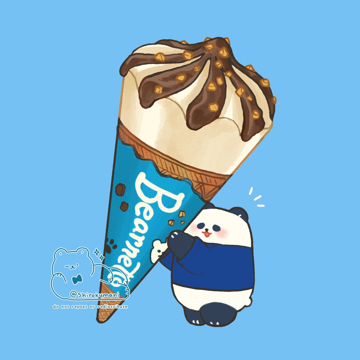「Day 30: Bearnetto Ice cream  」|mani 🧸 COMM OTWのイラスト