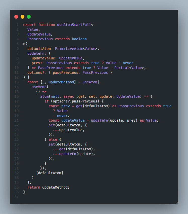 jSheely's tweet photo. @mattpocockuk @tannerlinsley Embracing the 'as' syntax. I just added the 'PassPrevious extends true' ternary type which satisfied the constraint and now it works as intended

I now get Partial<Value> and Value return type based on boolean. Yay! https://t.co/2wu4VRD563