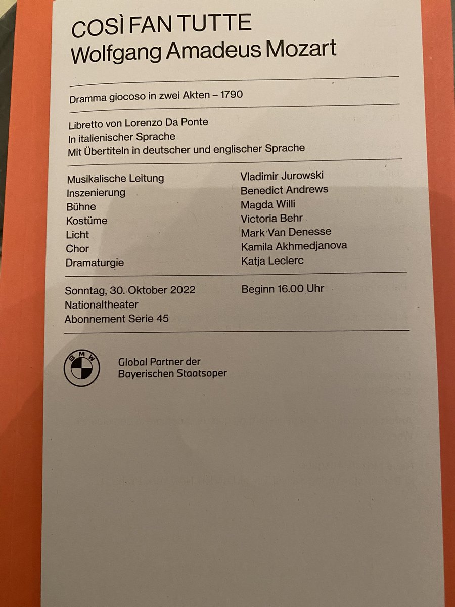 WandererSite's tweet photo. A @bay_staatsoper pour Cosi fan tutte #Jurowski #Gerhaher #Piau @louisealdersop  MeS Benedict Andrews  Première nouv. Prod de la saison https://t.co/YRfI4yjK0D