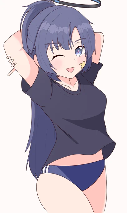 体操服ユウカ 「私の活躍、ちゃんとそこから見ていて下さいね」 #ブルアカ #ブルアカイラスト部