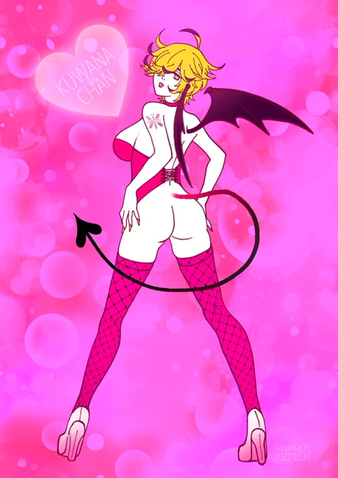 もうほぼハロウィンだからサキュバスちゃん描いてもいいよね!いいよ!蜻蛉切さま専用くわなちゃん 
