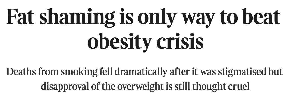 NEW: a column in the Times argues that the only way to tackle obesity is through fat shaming (yes, you read that right). It’s an astonishing argument to make, and unsurprisingly it falls to pieces under scrutiny. Let’s take a look, and see if we can do better: