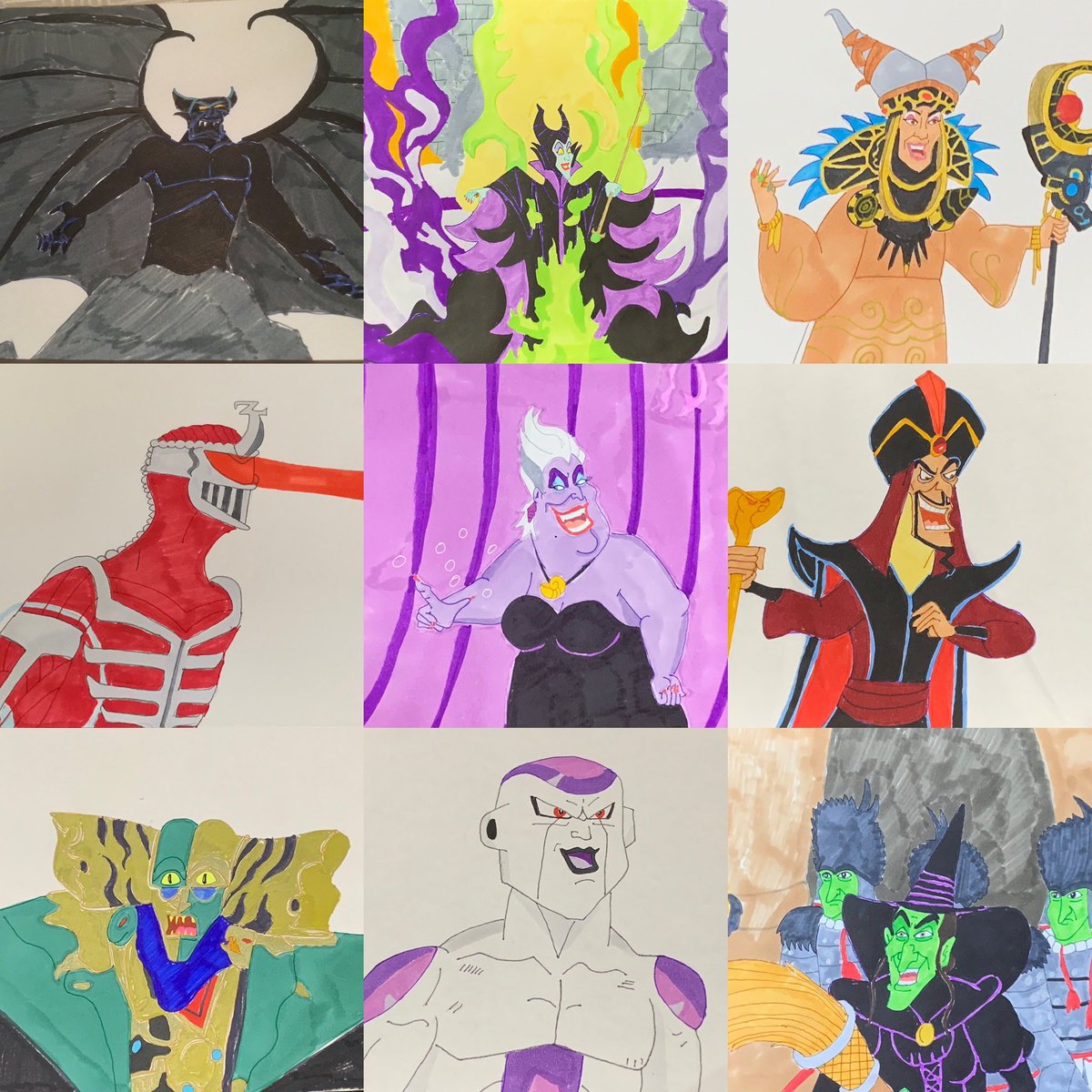 pkart14's tweet photo. HAPPY HALLOWEEN #chernabog #maleficent #ritarepulsa #lordzedd #ursulatheseawitch #jafar #mastervile #frieza #thewickedwitchofthewest #halloween2022 @RealRitaRepulsa @DamanMills @LindaYoungVA #crossover https://t.co/LshVcLmdv4