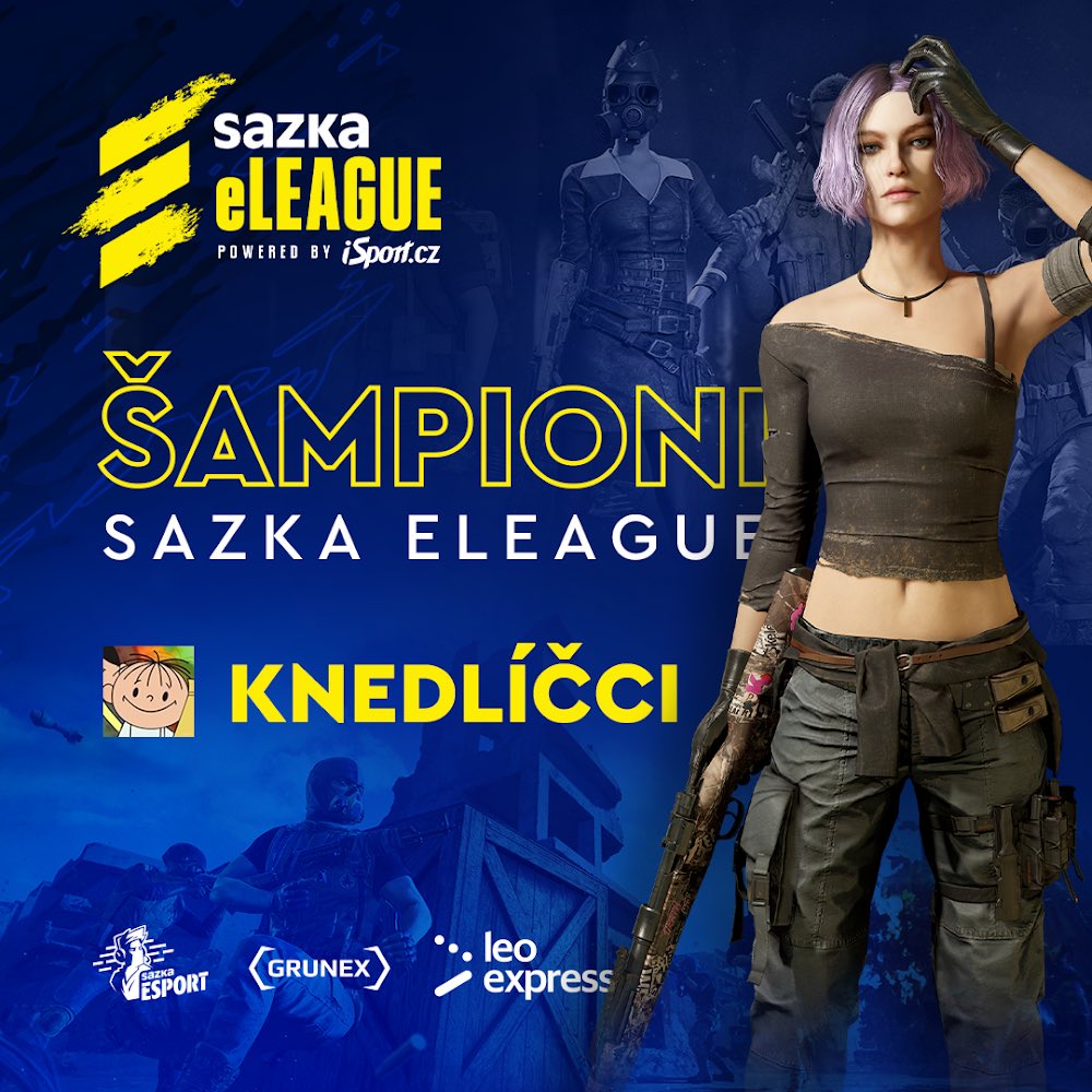 🏆 Šampiony Sazka eLEAGUE v PUBG se stávají “Knedlíči” 👏🏼 

Z celkového prizepool koláče si odkrajují 130 000 korun 💰Gratulujeme! 

🥈Sheesh (65 000 Kč)
🥉@cryptovagg (40 000 Kč)

#champions #sazka #eleague