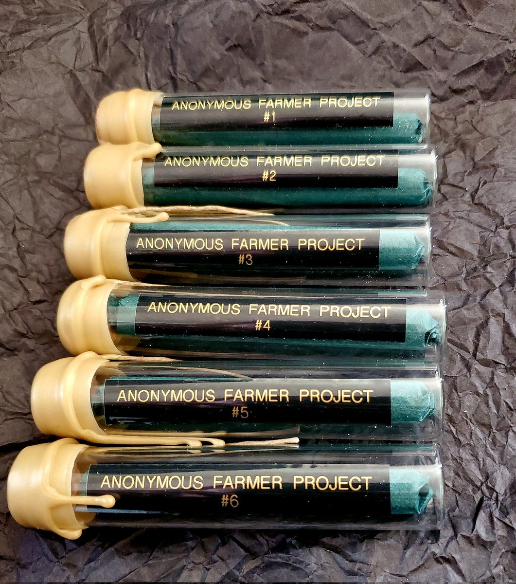 Bobsmetablunts's tweet photo. I introduce the Anonymous Farmer Project. A flight of 6 different strains from a legacy farm in the emerald triangle. The terpene profiles are complex and unique and will excite the palate of any highgrade ganja connoisseur. https://t.co/qyWu97YIWv
