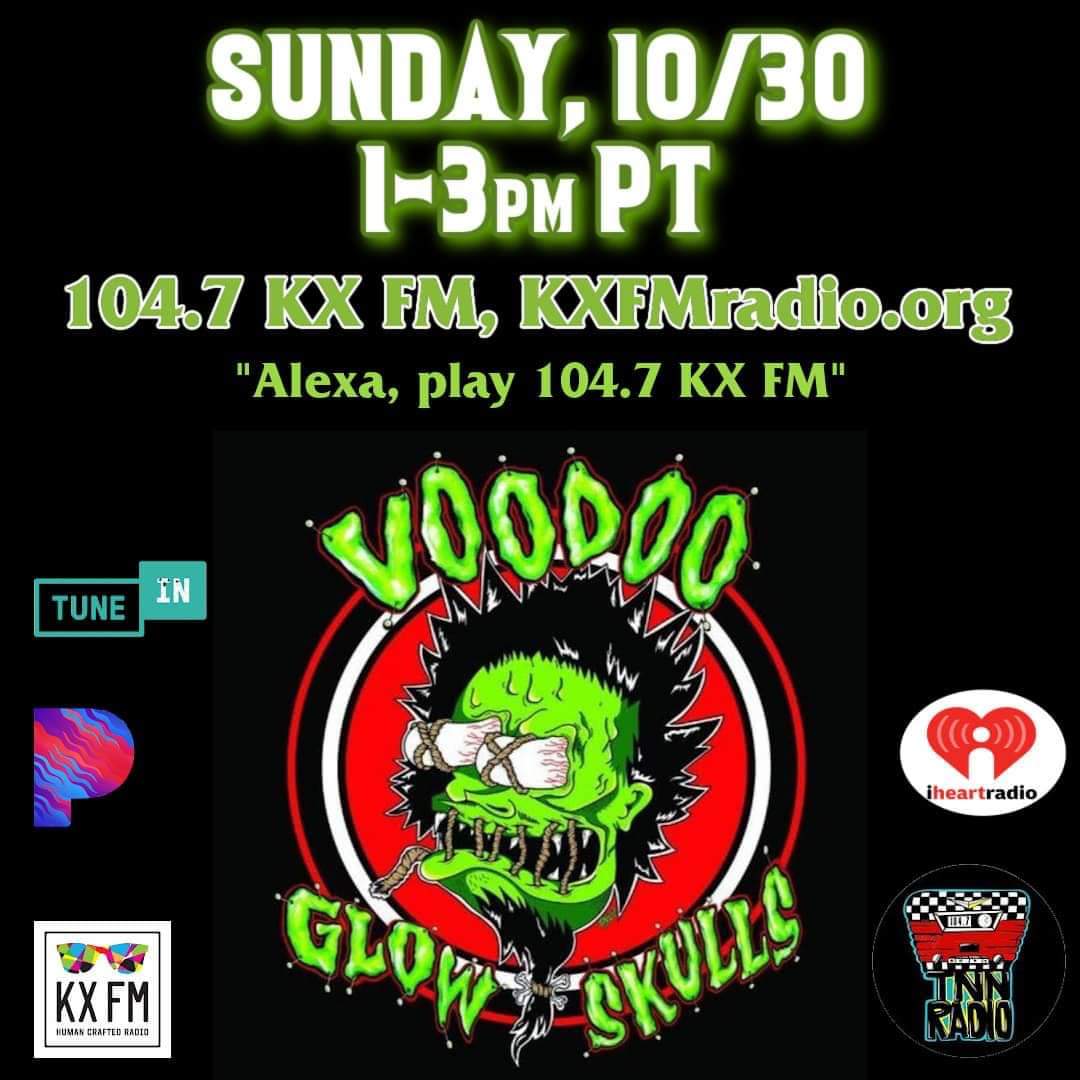 hazel_nut49's tweet photo. 🌟TODAY🌟 @glowskulls will be in the studio on @TNN_Radio at the @KXFM_ studio with Jimmy Alvarez and @rachaelorama!🙌🏼 @OCMusicNews1
 
#voodooglowskulls #tnnradio  #local #SoCal #radio #Alexa #play #KXFM #Sunday https://t.co/Mu1g4S5wUE