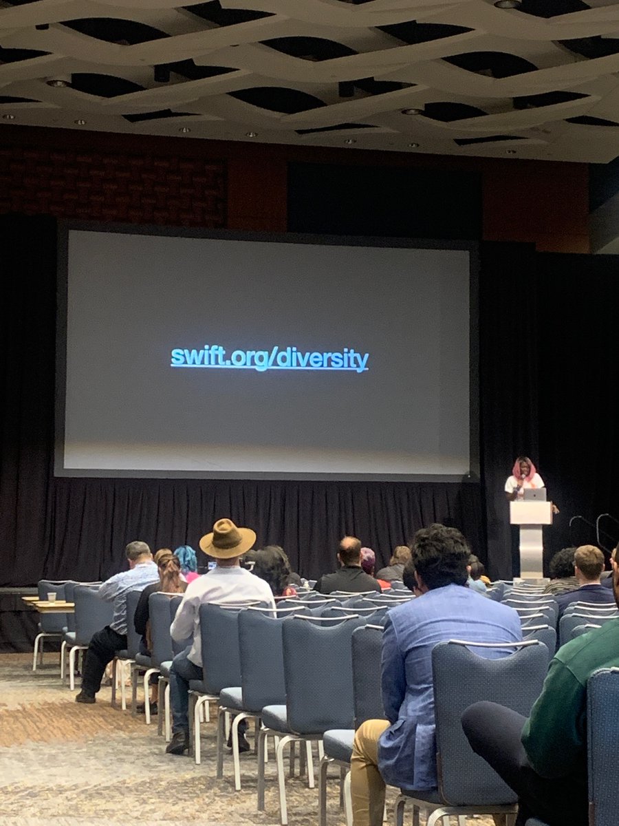 Listening to <a href="/TimirahJ/">Timirah James</a> discuss “Diversity in Swift” #AllThingsOpen