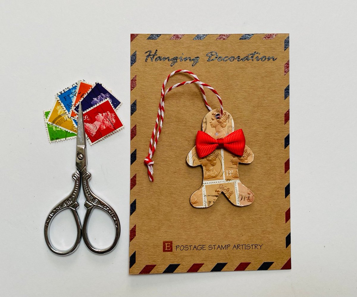 pstampartistry's tweet photo. Excited to share this item from my #etsy shop: Pick Your Gingerbread Man Christmas Tree Decoration/Postage Stamp Hanging Decoration/Handmade/Vintage Postage Stamps https://t.co/OdcQ0D9UEv
#crafthour #mhhsbd #craftbizparty #gingerbread #christmasdecoration #xmasdec #postagestamps https://t.co/s5u9EK9cIq