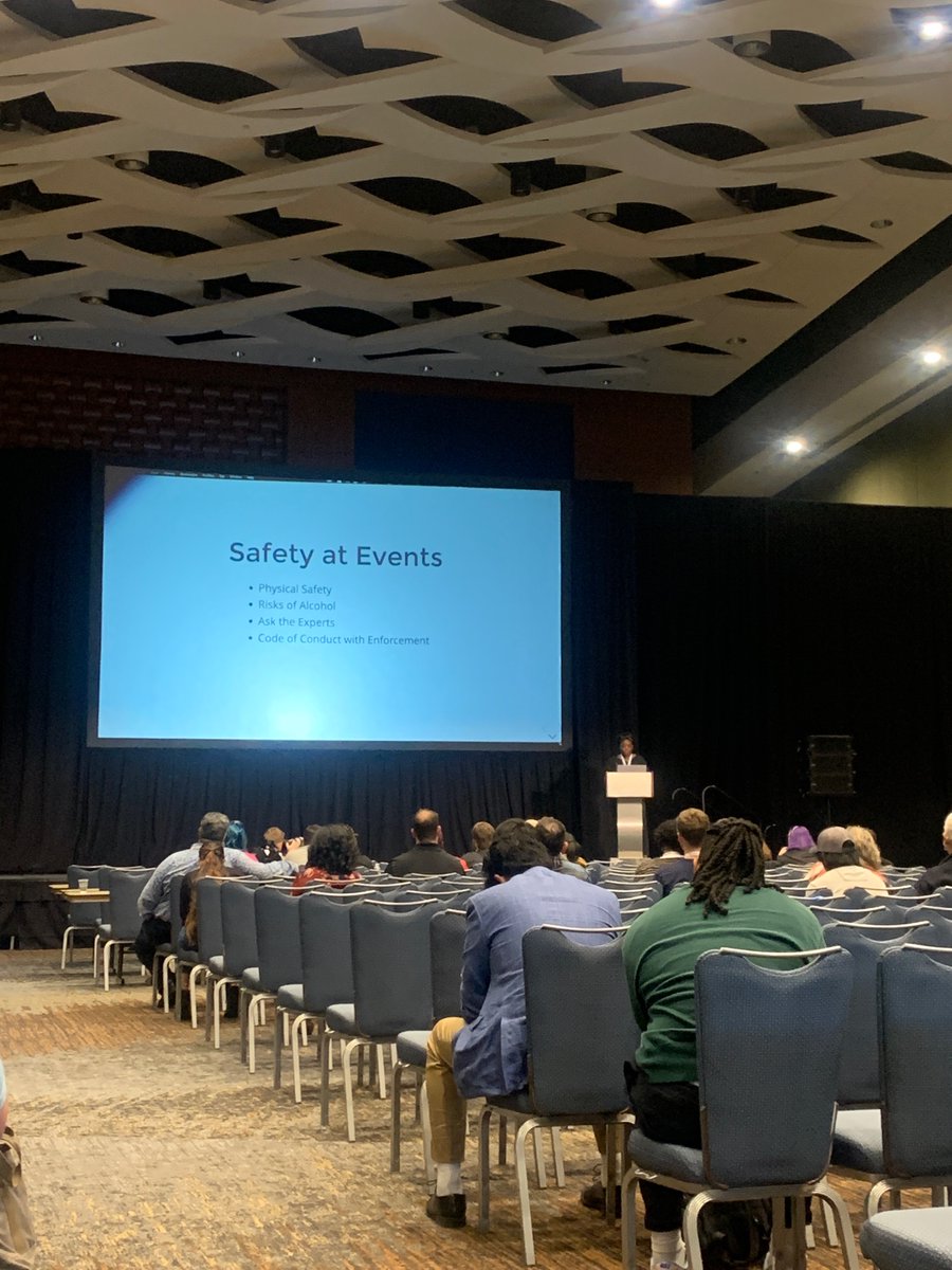 Listening to <a href="/NikemaCodes/">Nikema is Podcasting</a> discuss physical safety at conferences and share her experiences at a previous conference where she felt unsafe #AllThingsOpen