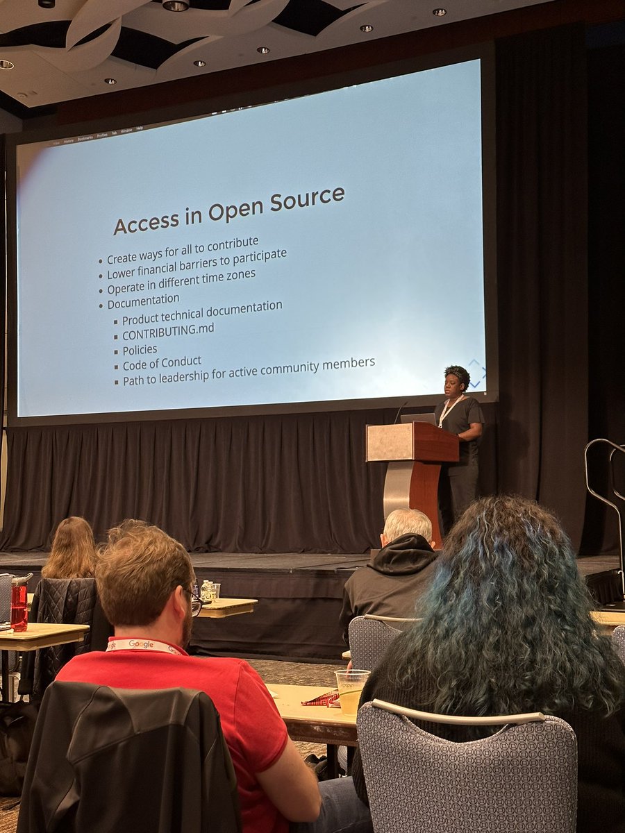 jeromejsanders's tweet photo. “If you want to be inclusive, you have to include the people who are not here yet.” -Nikema Prophet, Developer Advocate @PayPal #AllThingsOpen2022 https://t.co/1QJVe83D9o