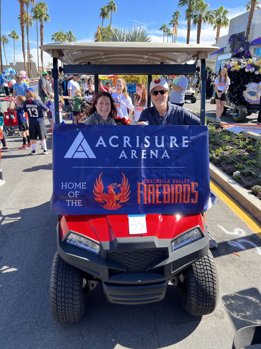 ⁦<a href="/CVfirebirds/">Adee</a>⁩ Golf Cart Parade on El Paseo. Go Firebirds!