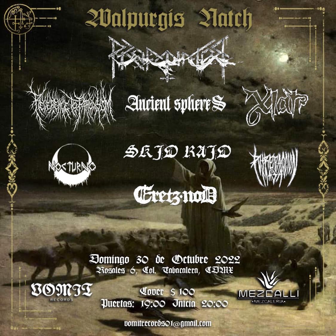 ElBlastBeat's tweet photo. Hoy, 30 octubre, es la
#WalpurgisNatch en #LaMezcalli, con #Profanator, #ReverenceToParoxysm, #Xiat, #SkidRaid, #EretzNod, #Nocturno
A quiénes veremos?
#StayBlast
#BlastBeat105 https://t.co/4q6MYXXve3