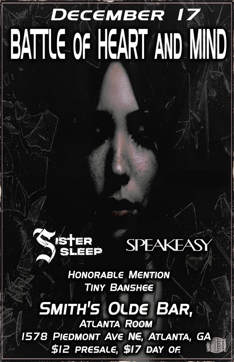 sistersleepband's tweet image. New @battleofheart rips!
Come see us play with them in Atlanta on 12/17

Let’s get wild 

📷: @KTClairePhoto 

(Ticket link below)