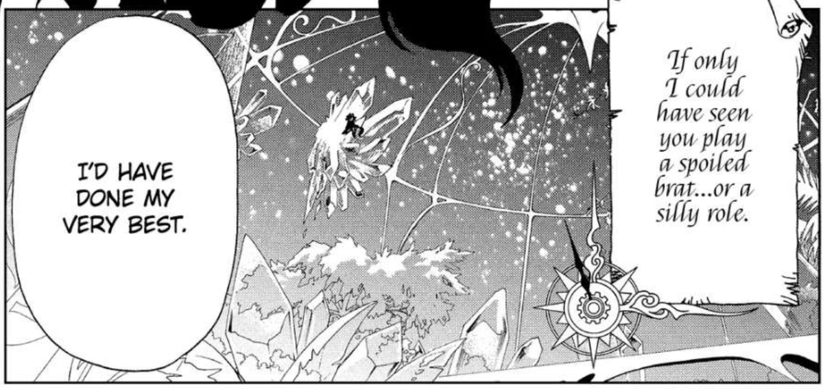 sakurachan84's tweet photo. You can really tell Momo is the best character in Clear Card, when she can find time to make an attempt at humor with Kaito even in a dire situation like this.
Since how long I've been saying he's a brat? 😂
#chapter67 https://t.co/DloJl924ka
