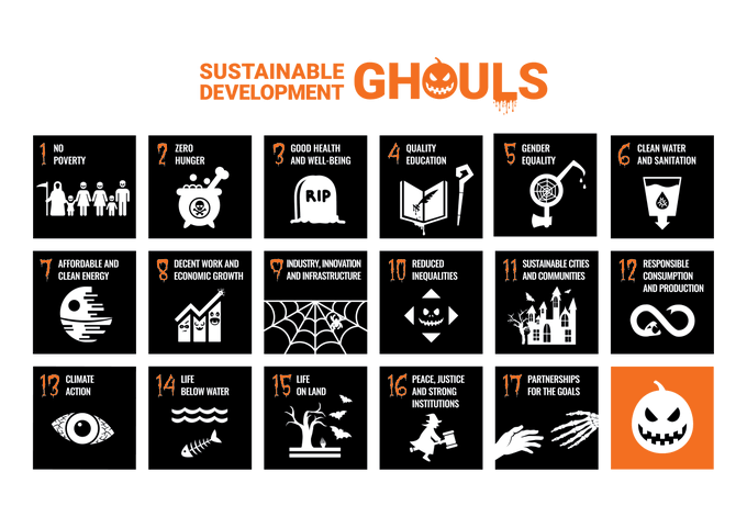 Happy #Halloween! There's nothing scarier than a world where we fail to achieve the #GlobalGoals.👻 It’s high time for everyone to step up action #ForPeopleForPlanet. 🎃🎃un.org/sustainabledev…